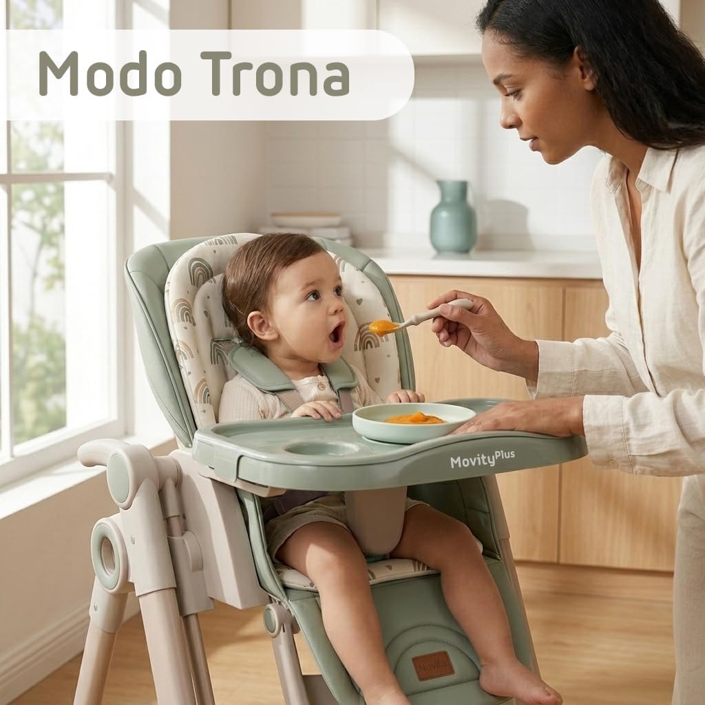 Trona Evolutiva Bebé 2 en 1 Movity Plus con Hamaca Balancín de Twinly