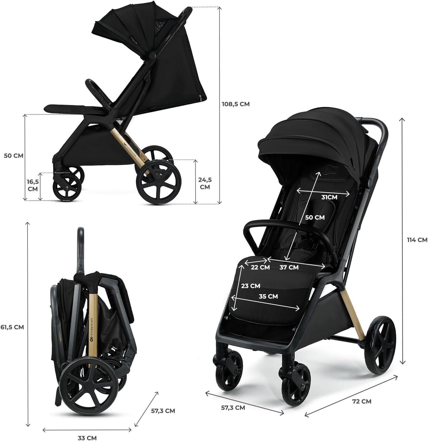 Silla de Paseo LOOM hasta 27Kg de Kinderkraft