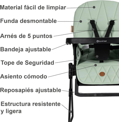 Trona evolutiva Bebé Plegable Ligera y Ultracompacta MINNA de Olmitos