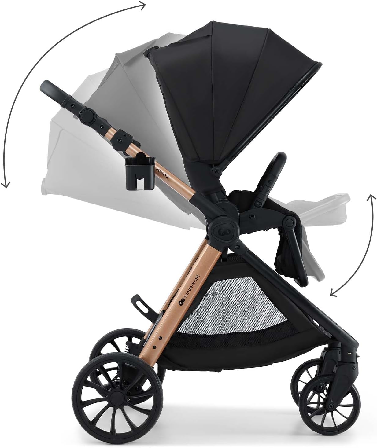 Carrito Bebé 3 en 1 hasta 22 kg VESTO 2, Portabebés MINK PRO de Kinderkaft
