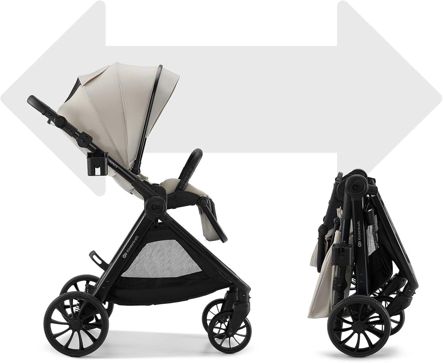 Carrito Bebé 3 en 1 hasta 22 kg VESTO 2, Portabebés MINK PRO de Kinderkaft