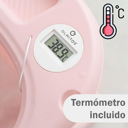 Bañera Plegable para Bebé con Reductor Extraíble y con Termómetro de Olmitos