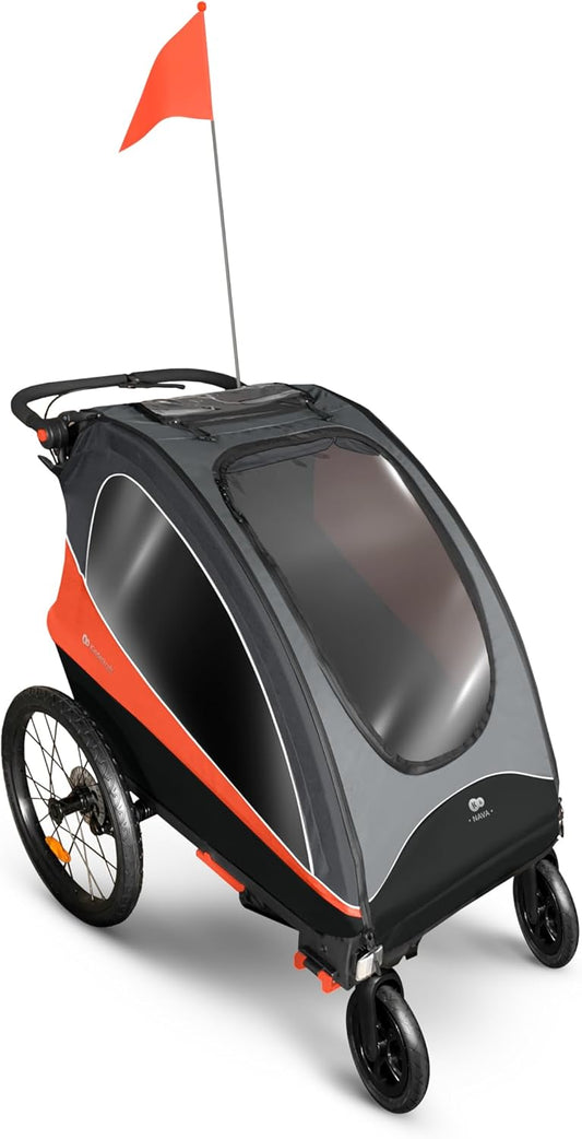 Cochecito Multifuncional 3 en 1, NAVA Remolque de Bicicleta, Cochecito para Dos niños de Kinderkraft