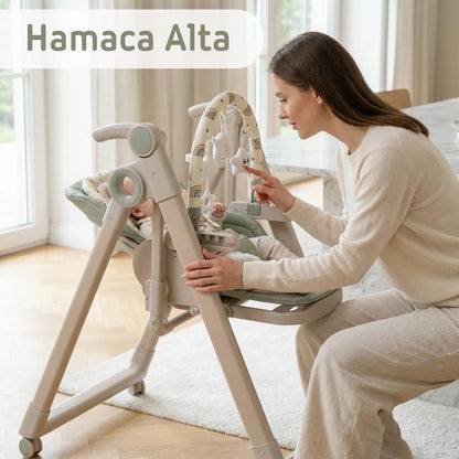 Trona Evolutiva Bebé 2 en 1 Movity Plus con Hamaca Balancín de Twinly