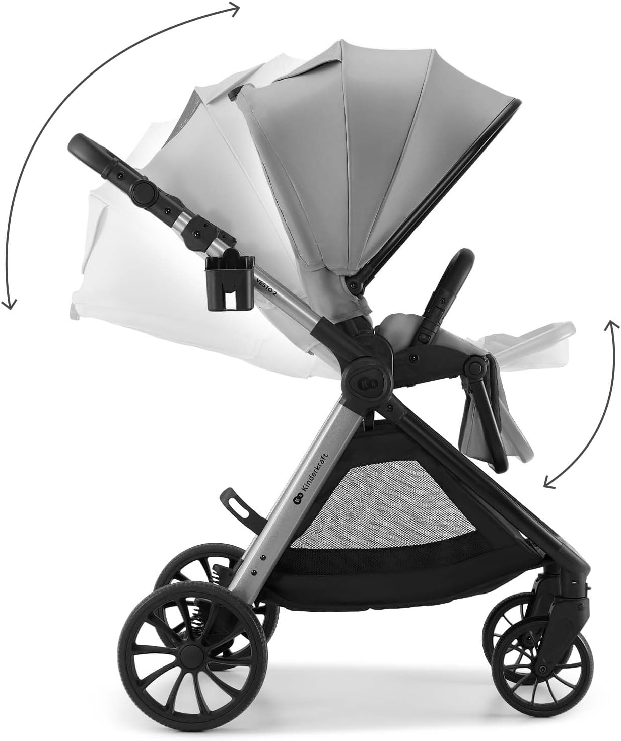 Carrito Bebé 3 en 1 hasta 22 kg VESTO 2, Portabebés MINK PRO de Kinderkaft
