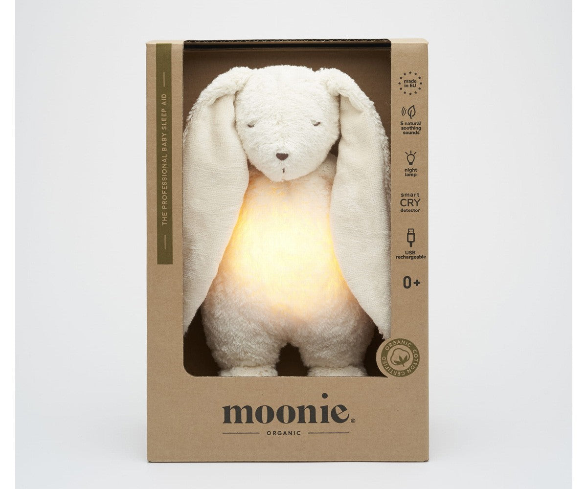 Peluche Conejo Orgánico con Luz y Sonidos de Moonie