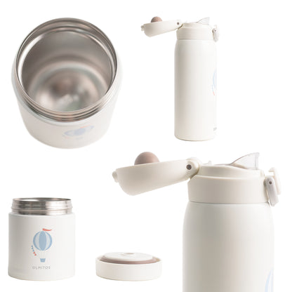 Olmitos - Termo Bebé Set con Termo Papillero 550ml y Termo para Líquidos 480ml