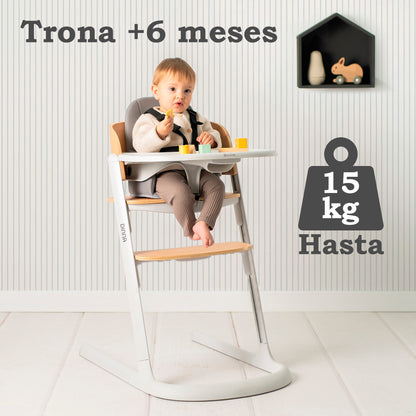 Trona evolutiva de madera 2 en 1 DINNA Silla infantil Evolutiva de Olmitos