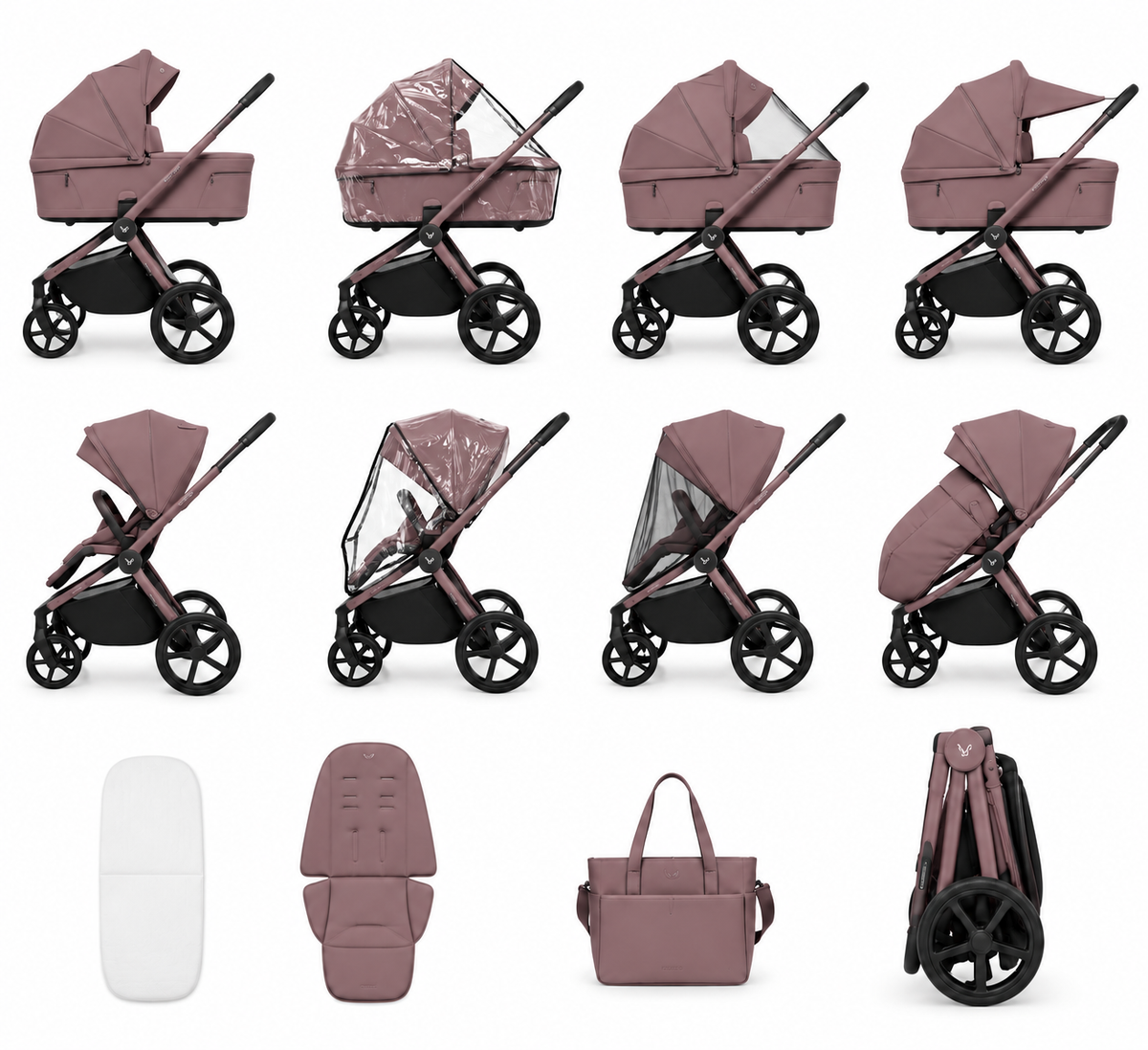 Coche Duo Fold Con Capazo Plegable Muuvo