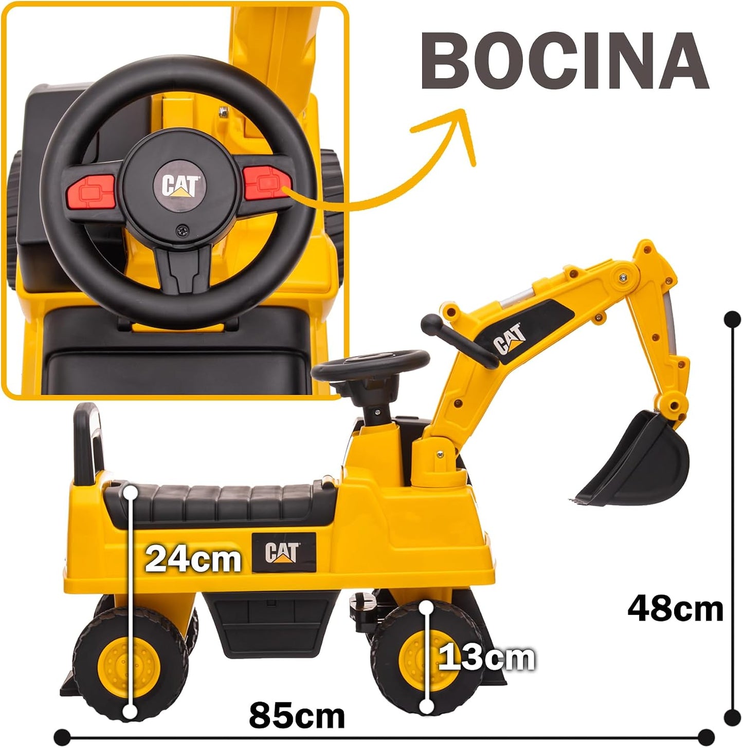 Correpasillos Diggy - Excavadora Cat para Niños de 1 a 3 Años de Twinly