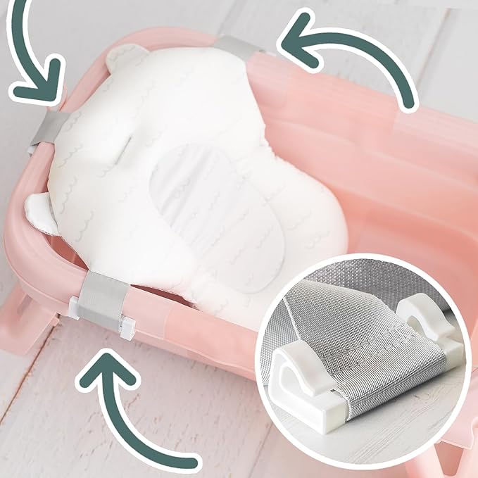 Bañera Plegable para Bebé con Reductor Extraíble y con Termómetro de Olmitos