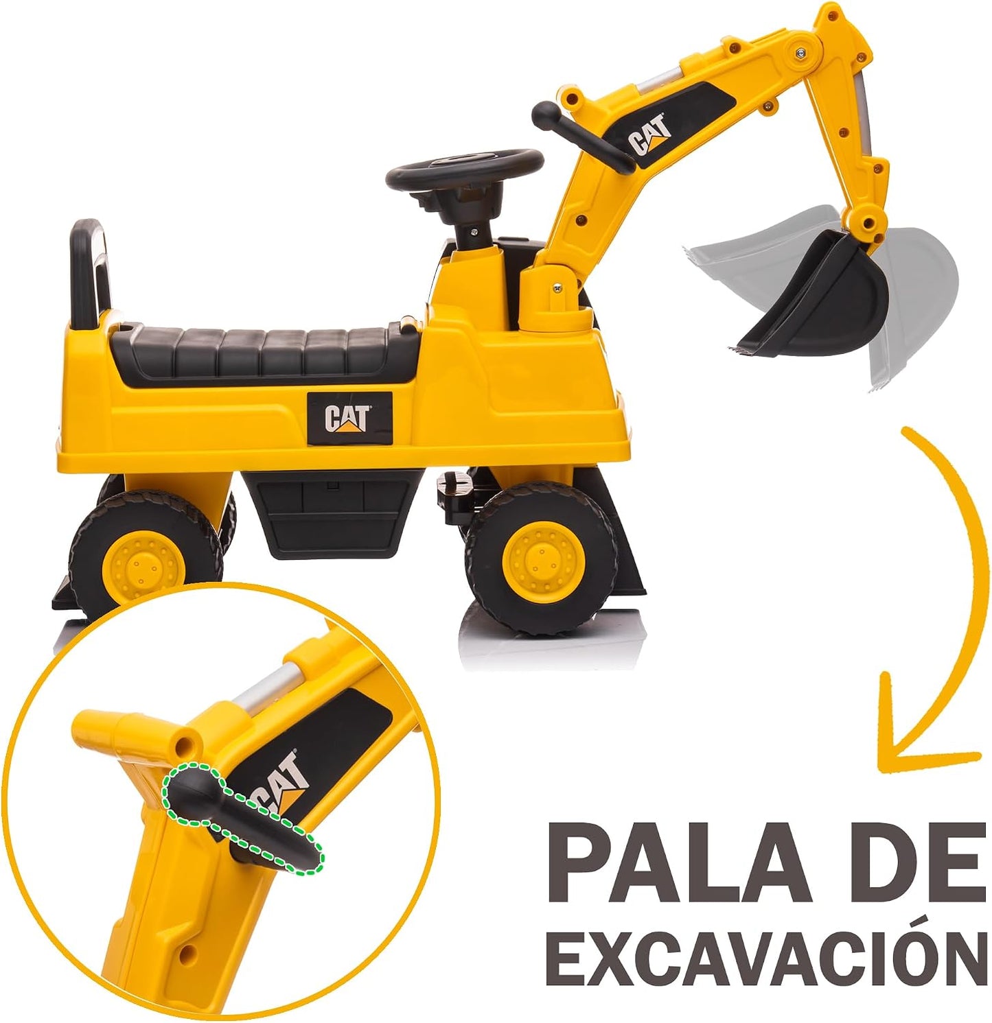 Correpasillos Diggy - Excavadora Cat para Niños de 1 a 3 Años de Twinly