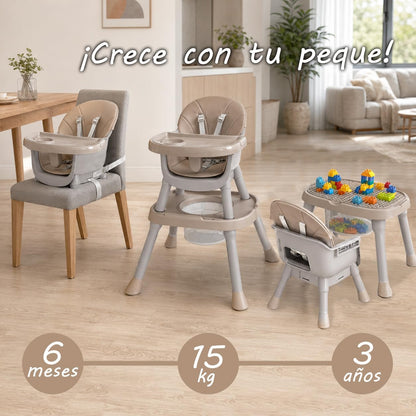 Trona Evolutiva Bebé 4 en 1  Ani - Convertible en silla y mesa infantil de Twinly