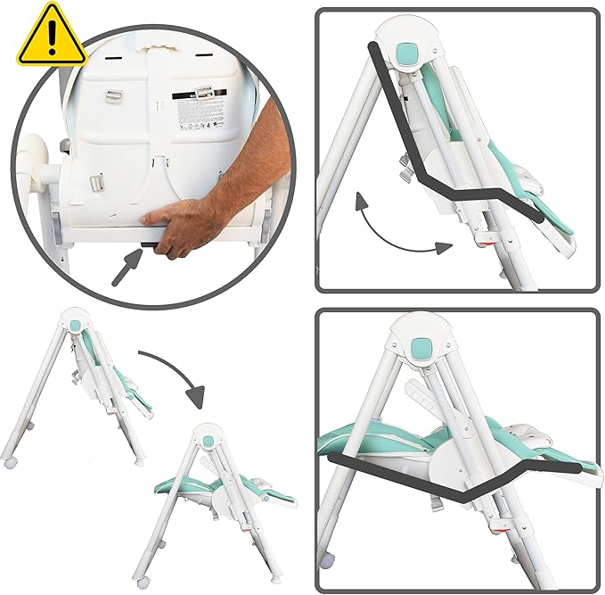 Trona Bebé Evolutiva multifunción  3 en 1 Hamaca columpio y balancín Movity Pro de Twinly