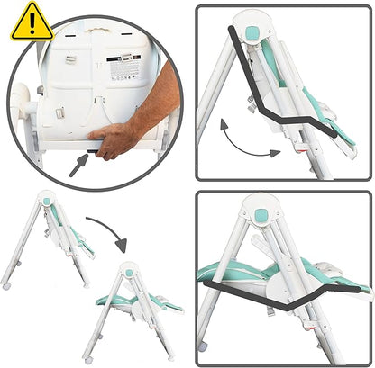 Trona Bebé Evolutiva multifunción  3 en 1 Hamaca columpio y balancín Movity Pro de Twinly