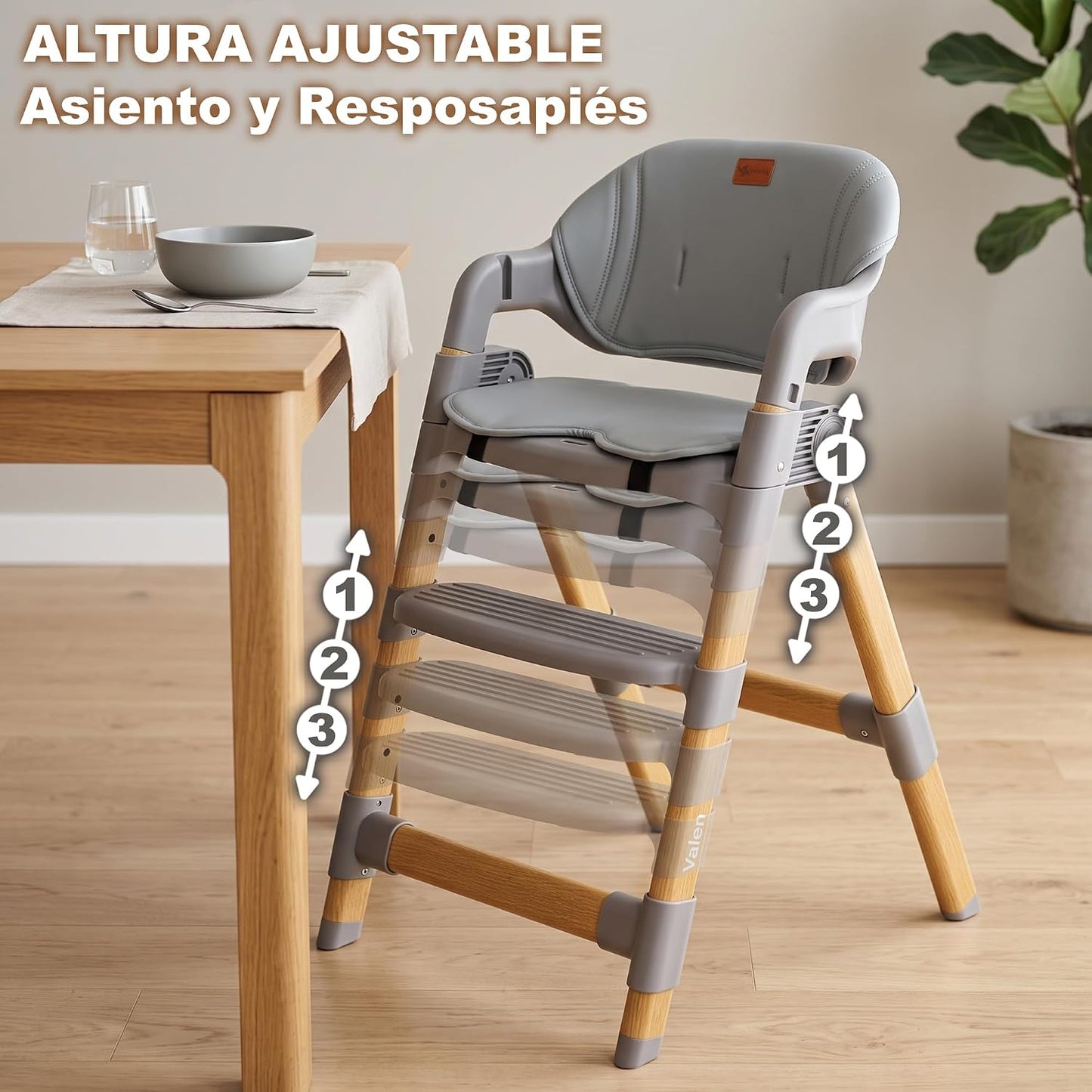 Trona Evolutiva 2 en 1 Valen, Convertible en Silla Infantil de Twinly