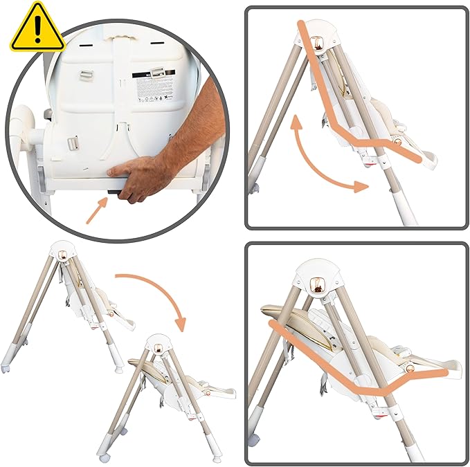 Trona Bebé Evolutiva multifunción  3 en 1 Hamaca columpio y balancín Movity Pro de Twinly
