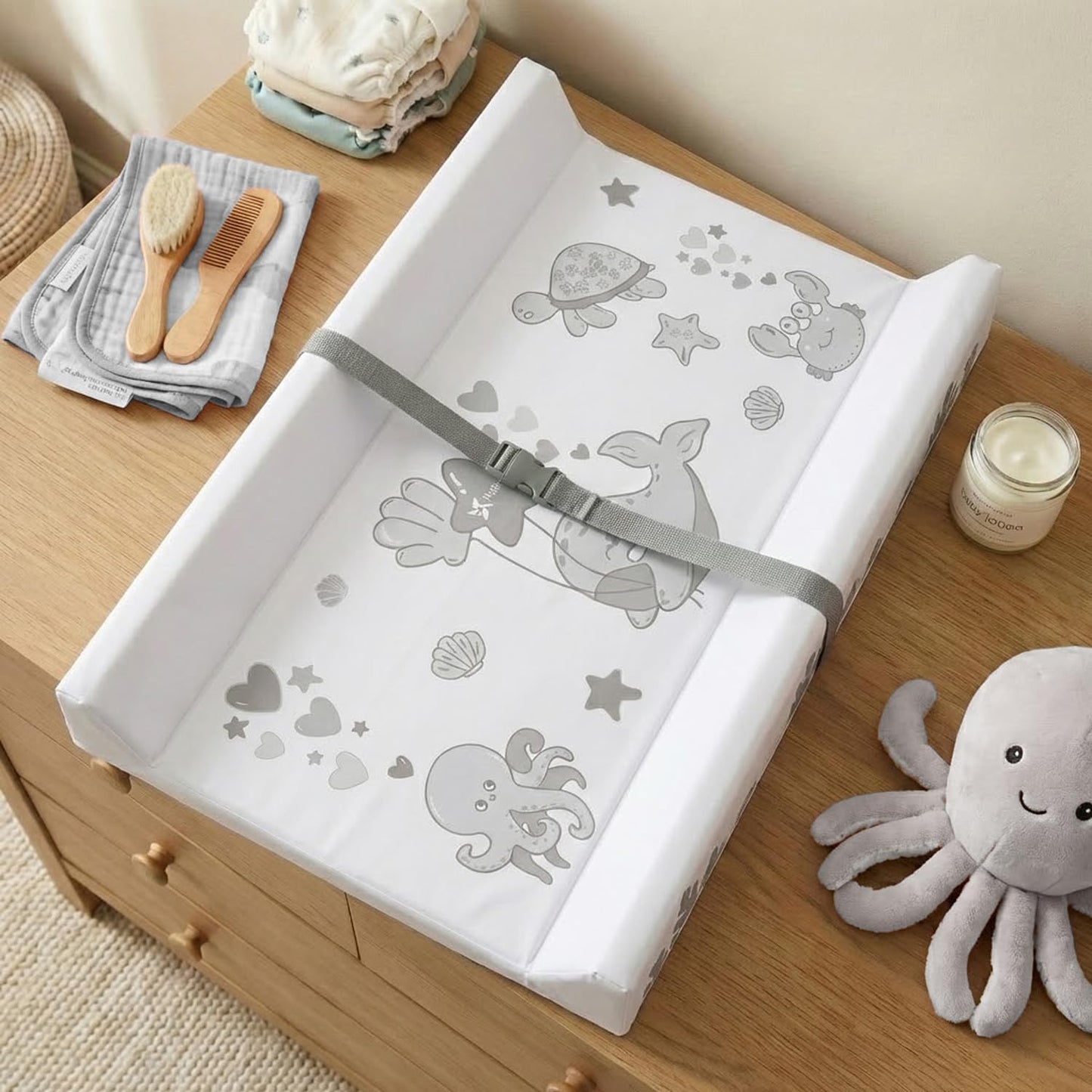 Bañera Cambiador Bebé BUBBLY – Altura Regulable y Diseño Plegable 2 en 1 de Twinly