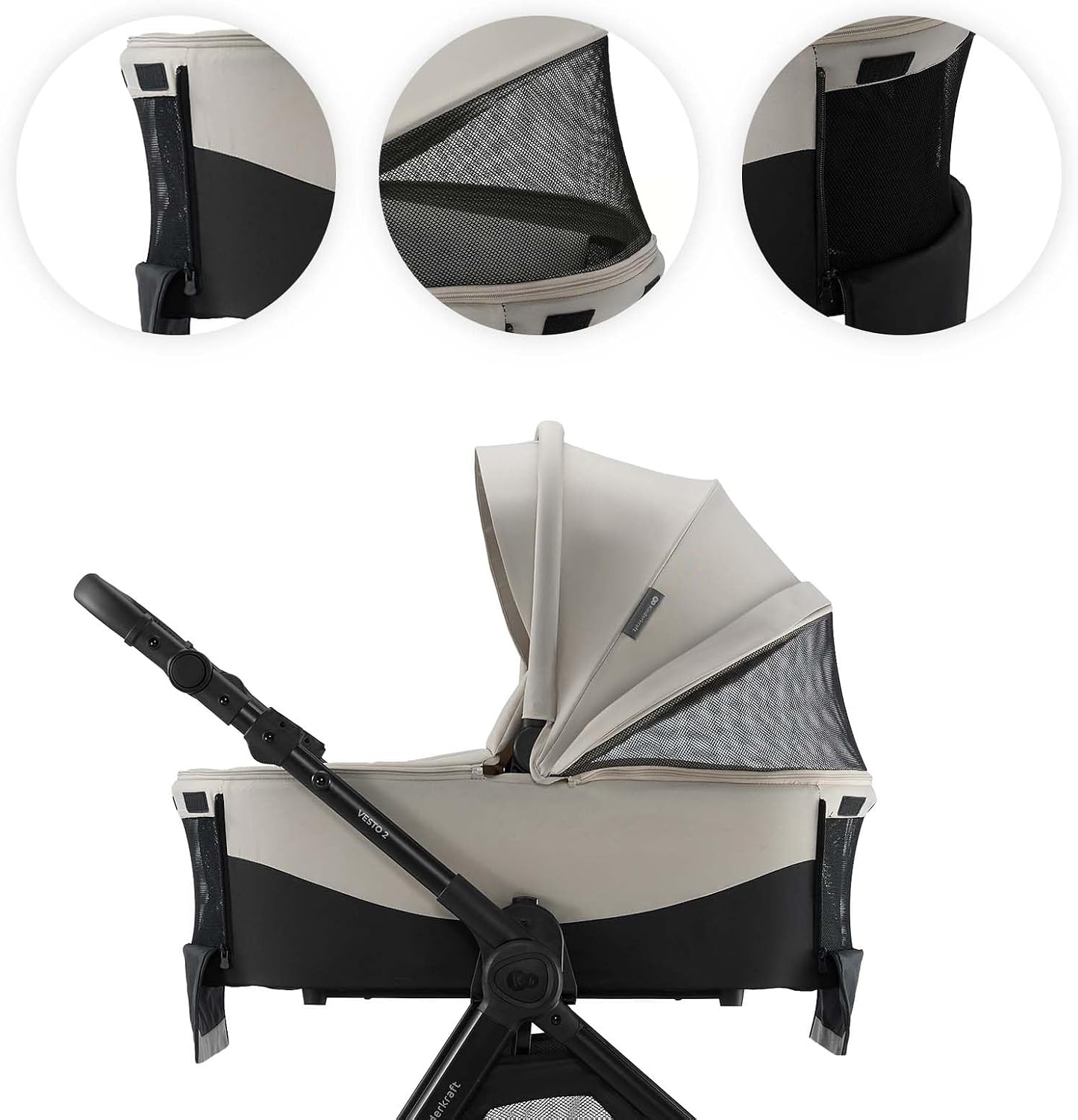 Carrito Bebé 3 en 1 hasta 22 kg VESTO 2, Portabebés MINK PRO de Kinderkaft