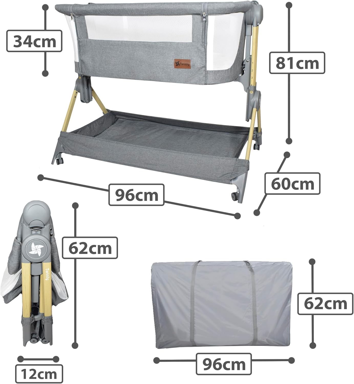 Minicuna Colecho Plegable Comfortly de Twinly