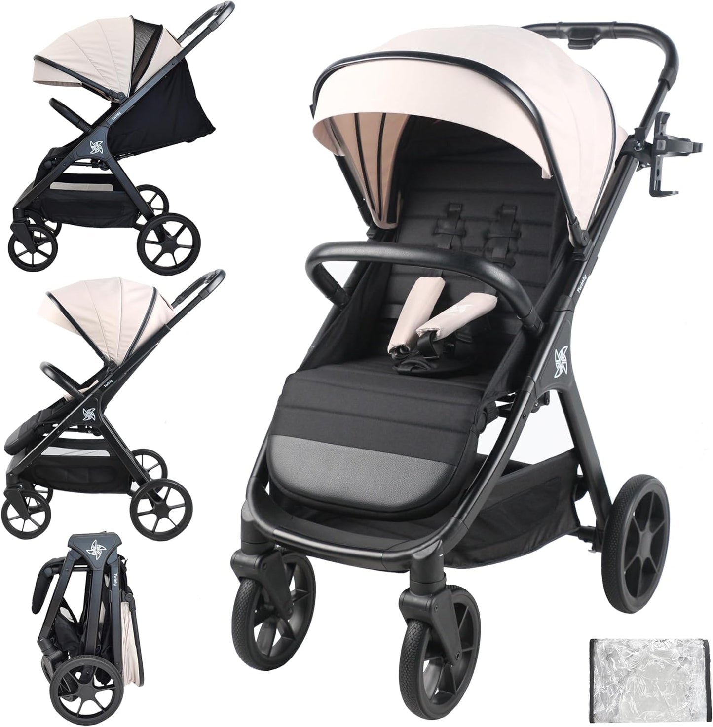 Silla de paseo Bebé Capota XXL Plegable 22Kg Spacely de Twinly