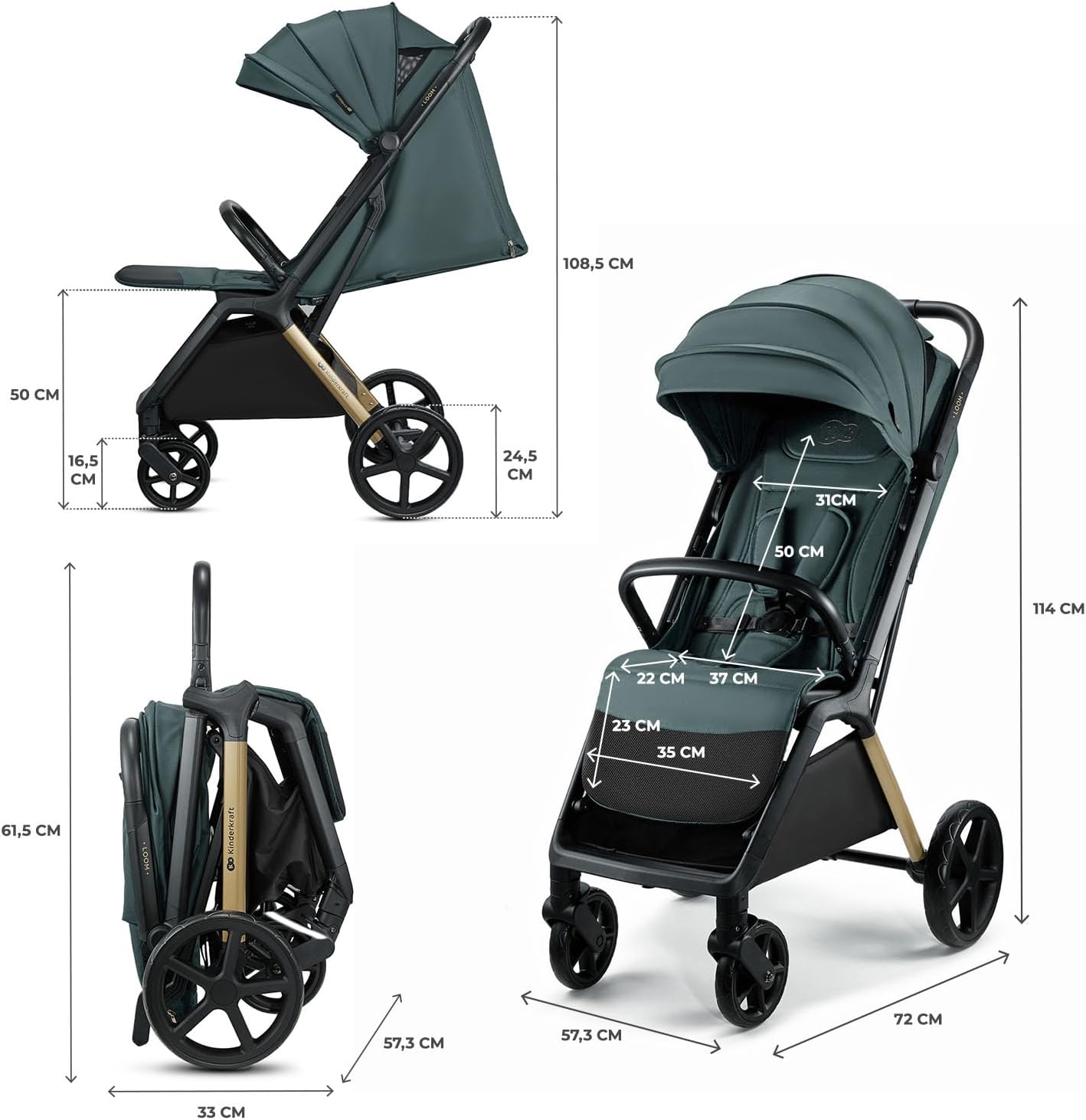 Silla de Paseo LOOM hasta 27Kg de Kinderkraft