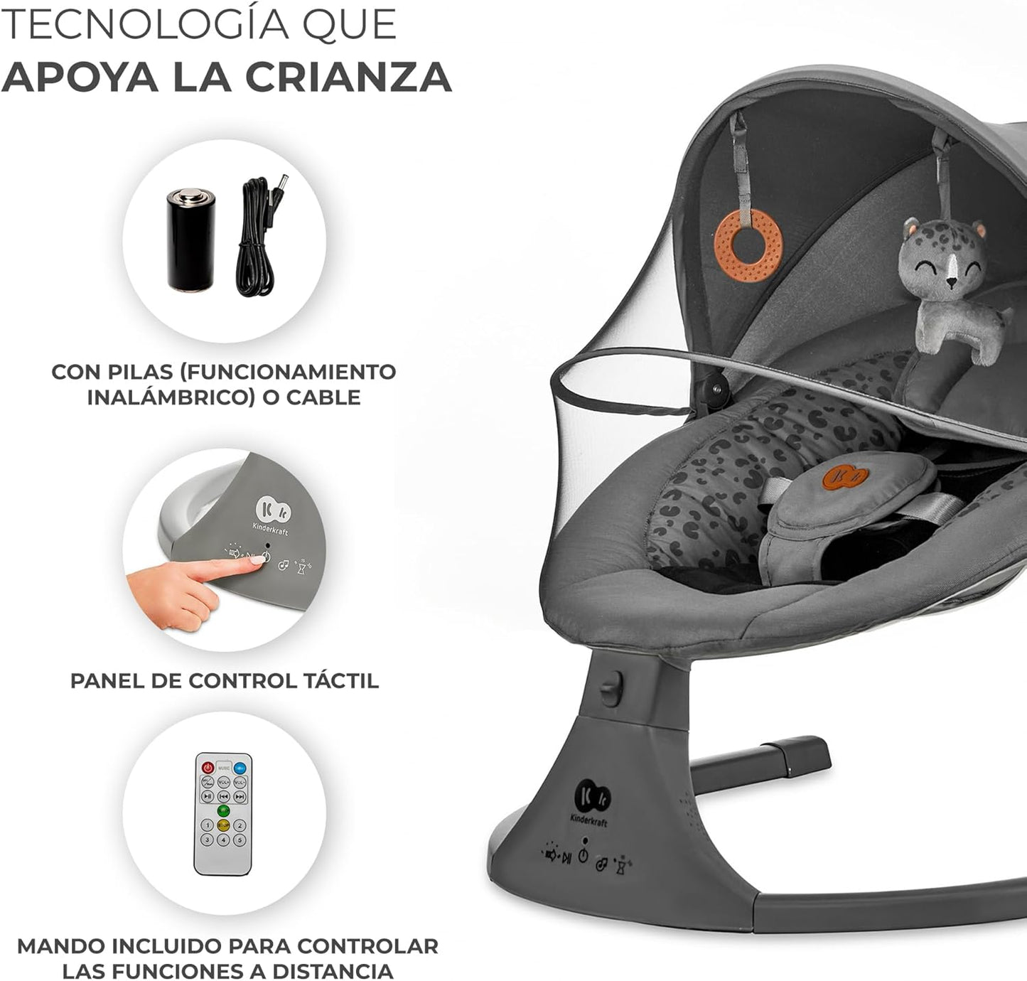 Kinderkraft - Hamaca Lumi 2 - Columpio eléctrico