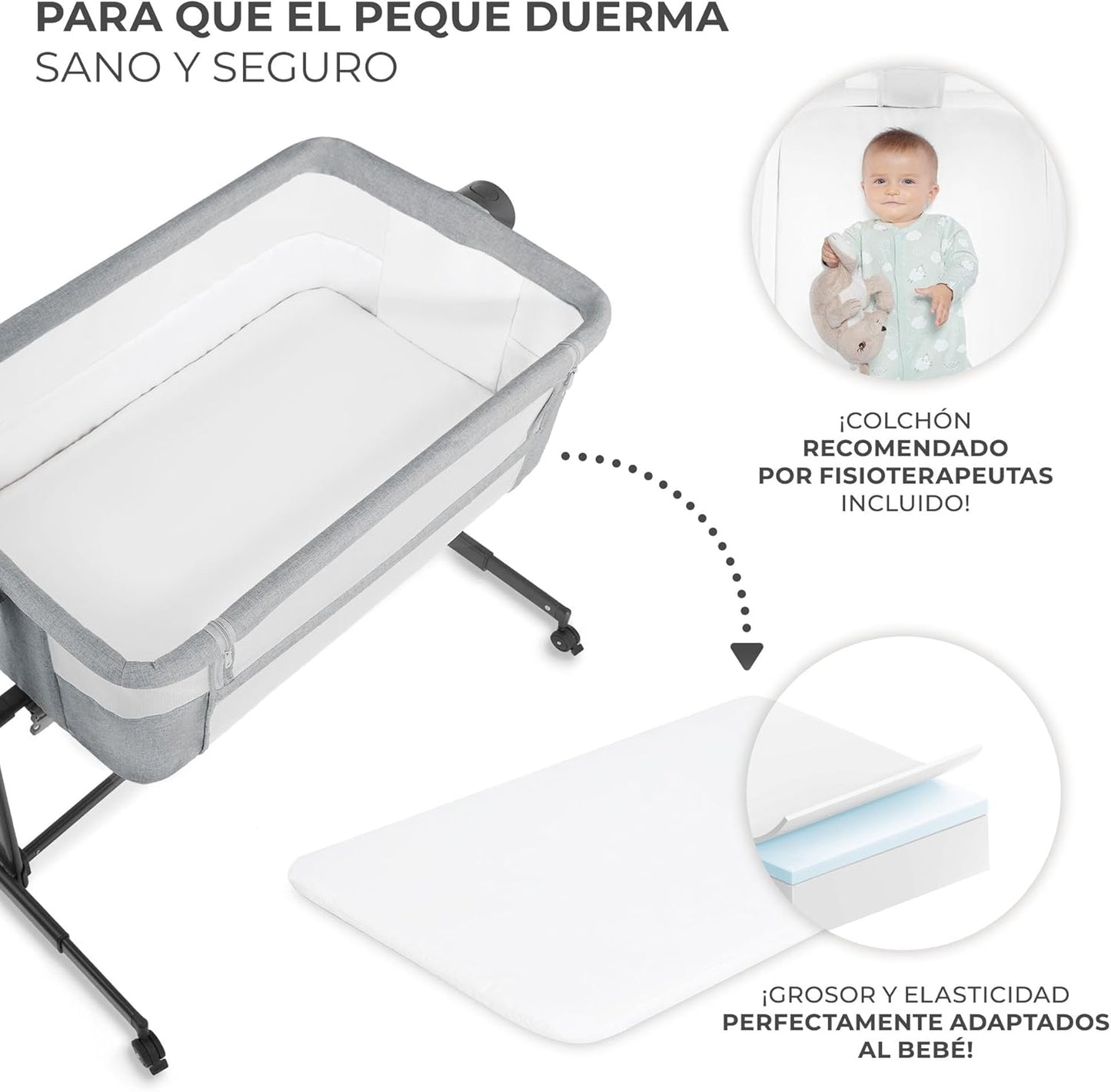 Kinderkraft NESTE UP 2 Berço Co-Sleeping com Colchão
