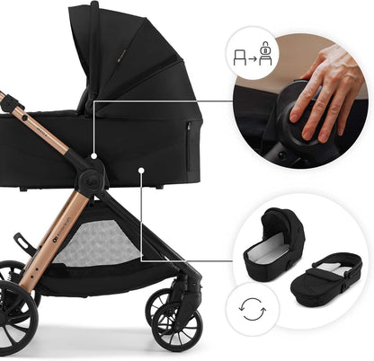 Carrito Bebé 3 en 1 hasta 22 kg VESTO 2, Portabebés MINK PRO de Kinderkaft