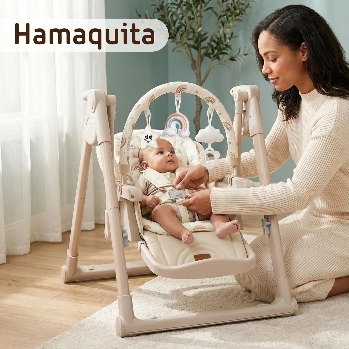 Trona Evolutiva Bebé 2 en 1 Movity Plus con Hamaca Balancín de Twinly