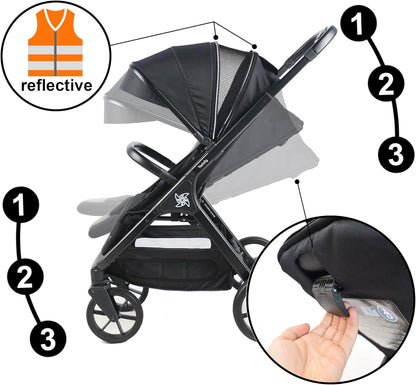 Silla de paseo Bebé Capota XXL Plegable 22Kg Spacely de Twinly