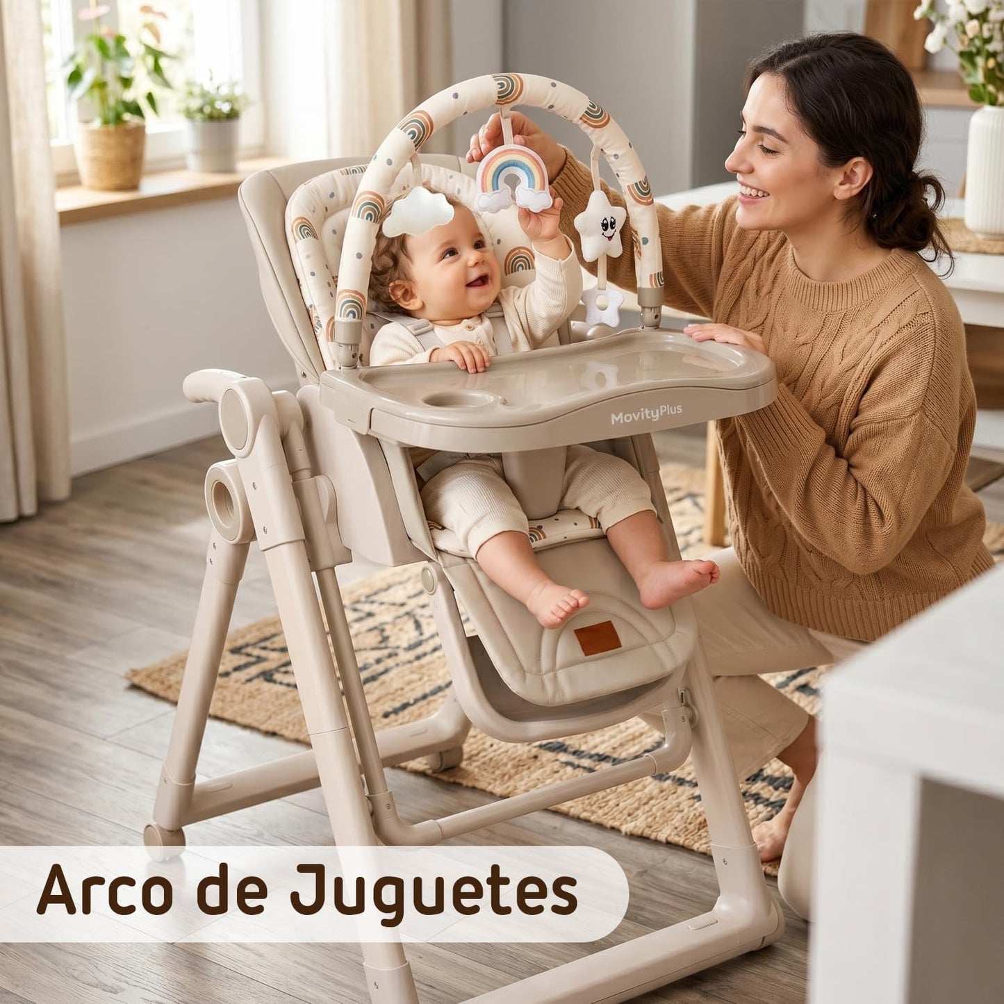 Trona Evolutiva Bebé 2 en 1 Movity Plus con Hamaca Balancín de Twinly
