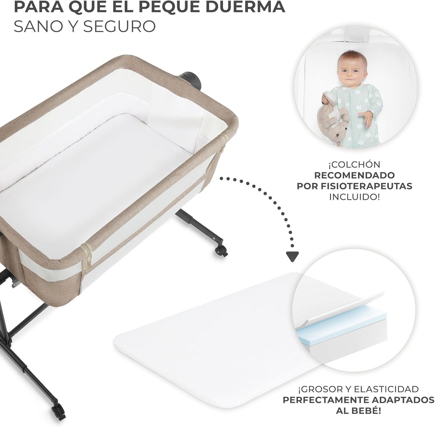 Kinderkraft NESTE UP 2 Berço Co-Sleeping com Colchão