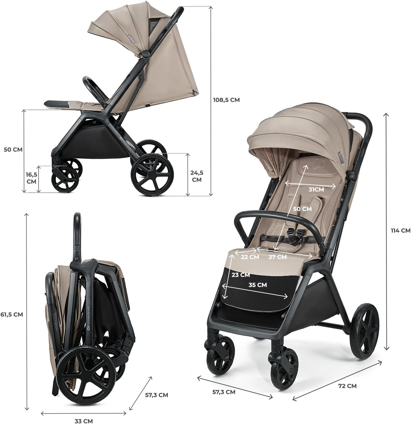 Silla de Paseo LOOM hasta 27Kg de Kinderkraft