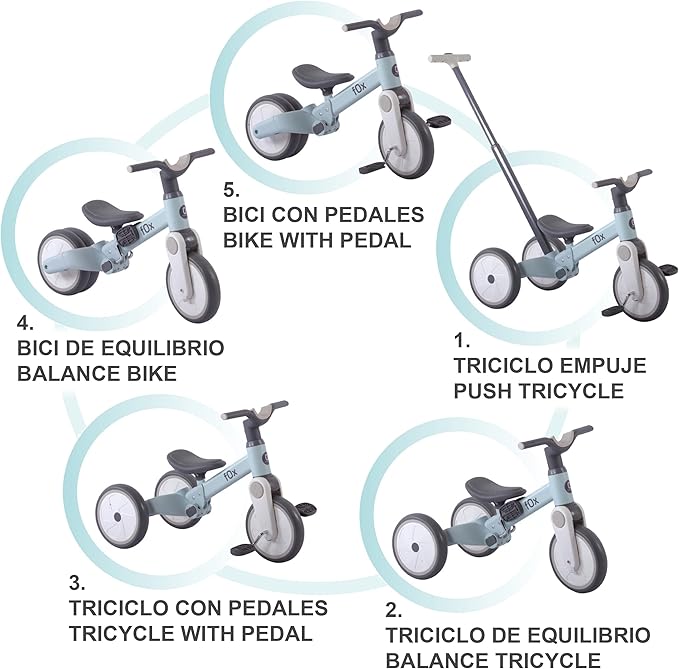 Triciclo Evolutivo bebé Fox 5 en 1 de Olmitos