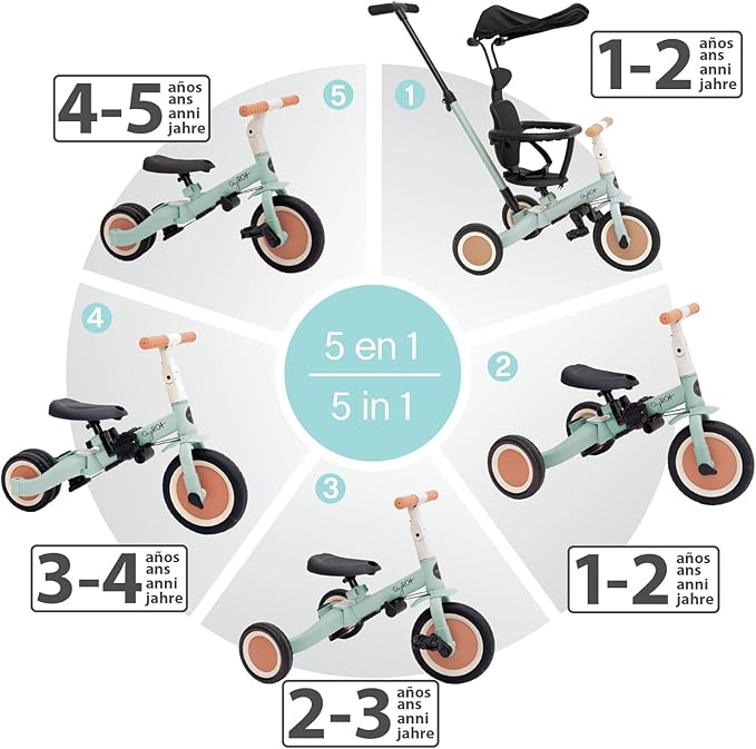 Triciclo Evolutivo de Bebé 5 en 1 GYRO + de Olmitos