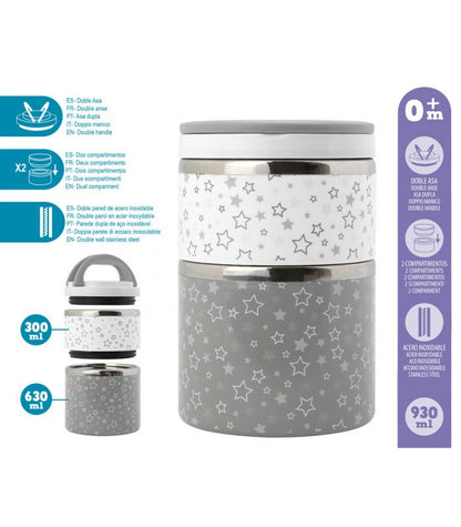 Termo Papillero con dos compartimentos kiokids