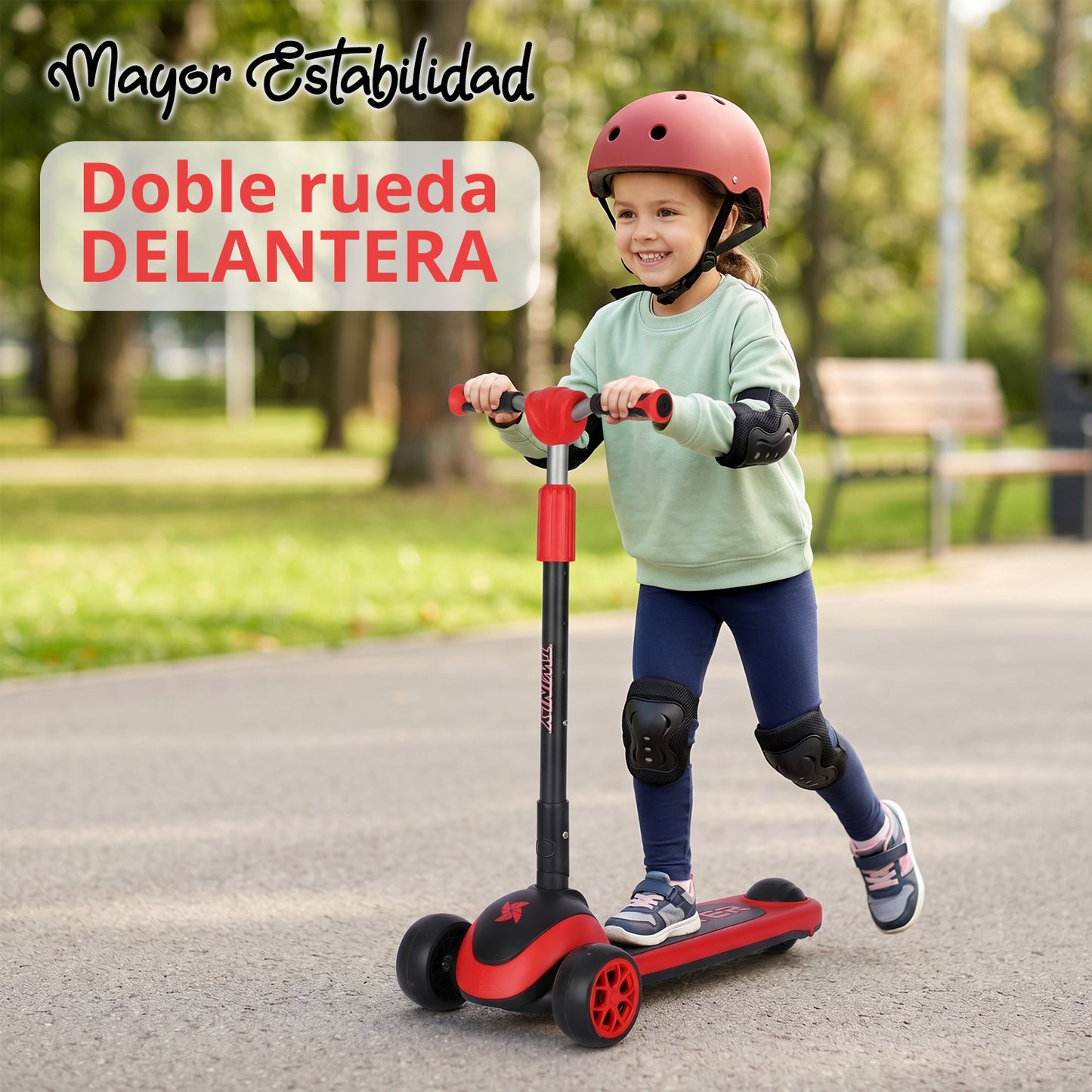 Patinete Infantil Scooter para Niños Desde 5 Años con Luces de Twinly