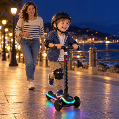 Patinete Infantil 2 en 1, con Asiento Abatible, Luces, Lily de Twinly