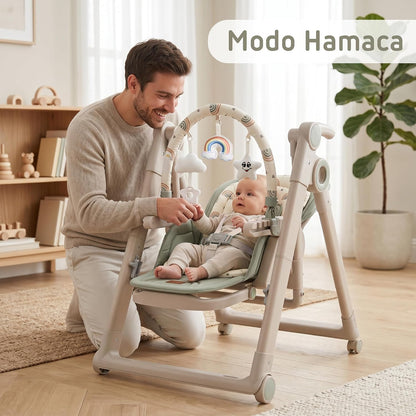 Trona Evolutiva Bebé 2 en 1 Movity Plus con Hamaca Balancín de Twinly