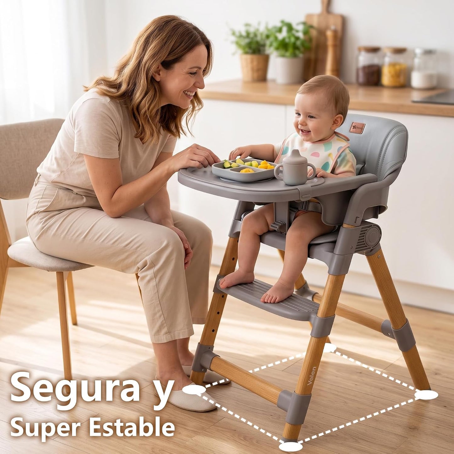 Trona Evolutiva 2 en 1 Valen, Convertible en Silla Infantil de Twinly