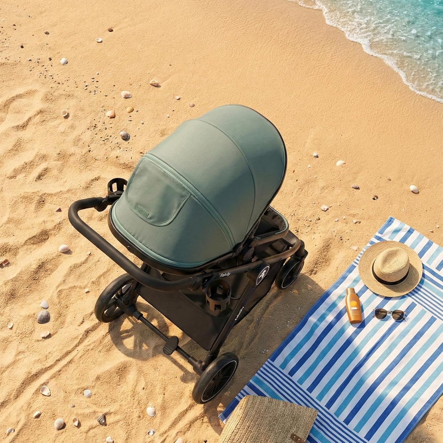 Cochecito Convertible Bebé 3 en 1 Fabuly con silla de coche i-size, Incluye Bolso, Mosquitera, Plastico lluvia de Twinly