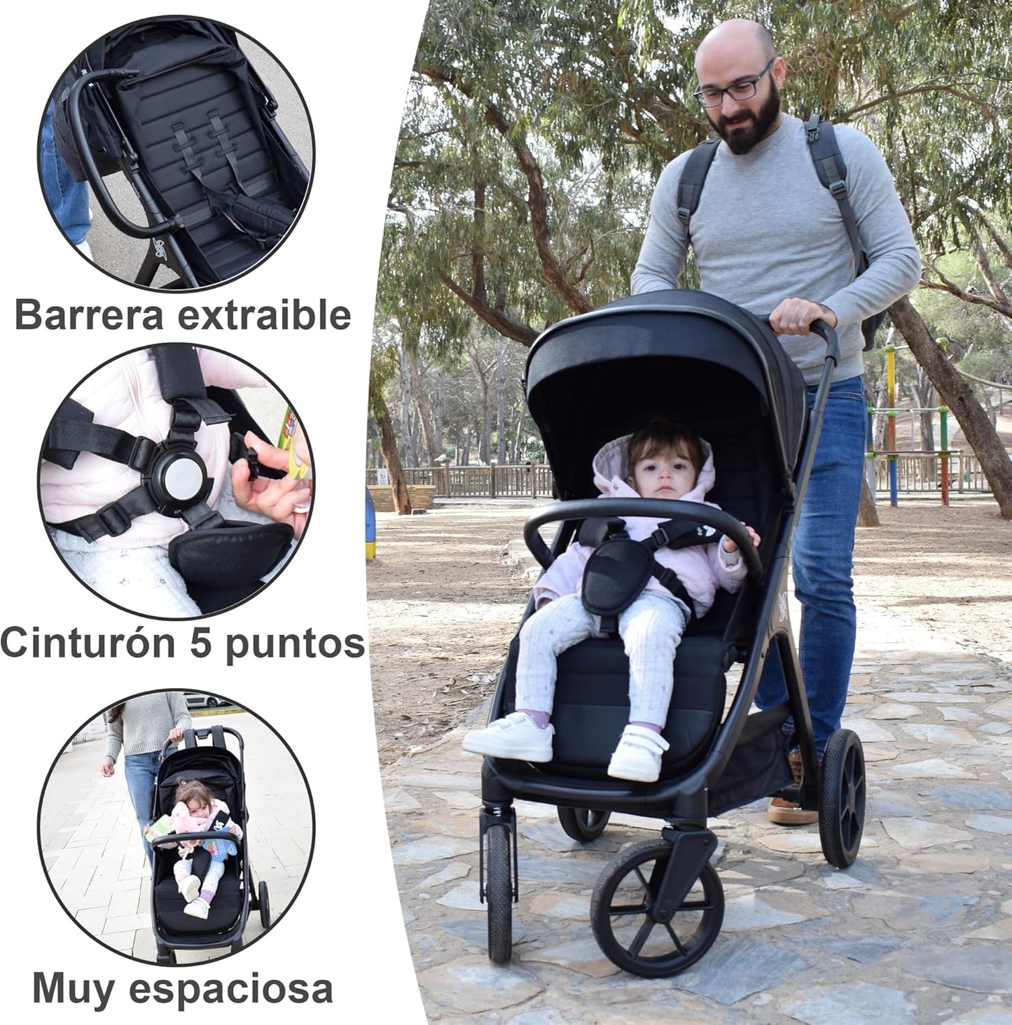 Silla de paseo Bebé Capota XXL Plegable 22Kg Spacely de Twinly