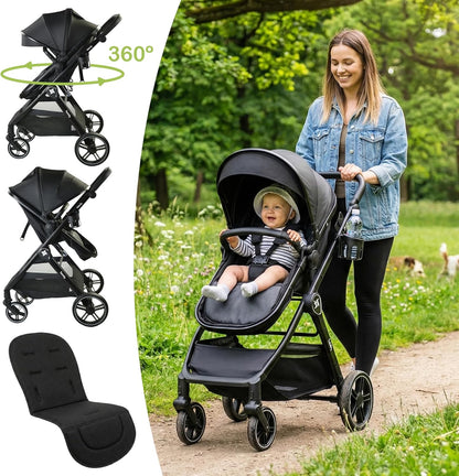 Cochecito Convertible Bebé 3 en 1 Fabuly con silla de coche i-size, Incluye Bolso, Mosquitera, Plastico lluvia de Twinly