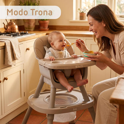 Trona Evolutiva Bebé 4 en 1  Ani - Convertible en silla y mesa infantil de Twinly