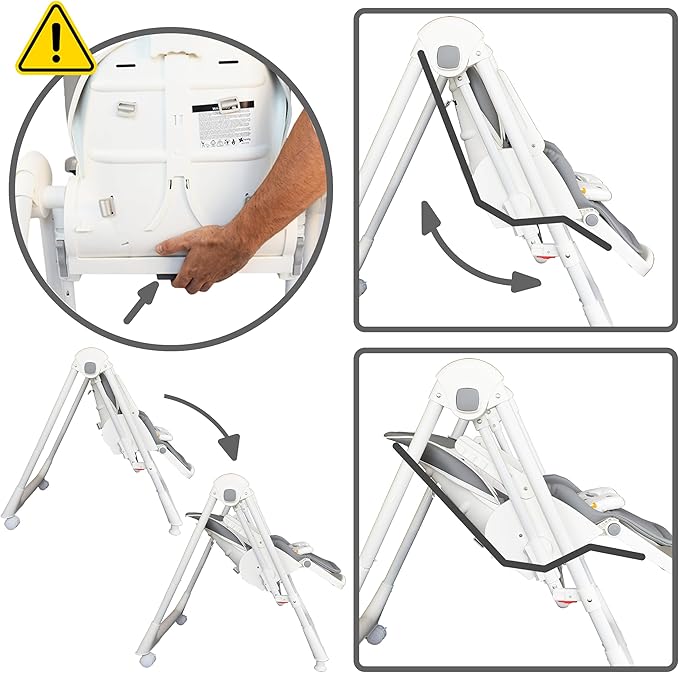 Trona Bebé Evolutiva multifunción  3 en 1 Hamaca columpio y balancín Movity Pro de Twinly