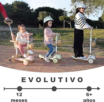 Patinete evolutivo 3 en 1 DINLY con Casco de Twinly