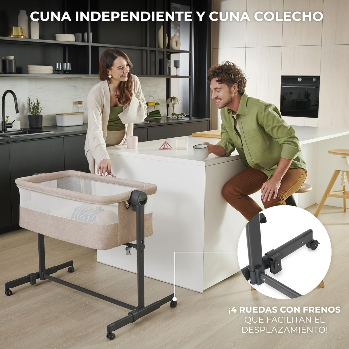 Kinderkraft NESTE UP 2 Berço Co-Sleeping com Colchão