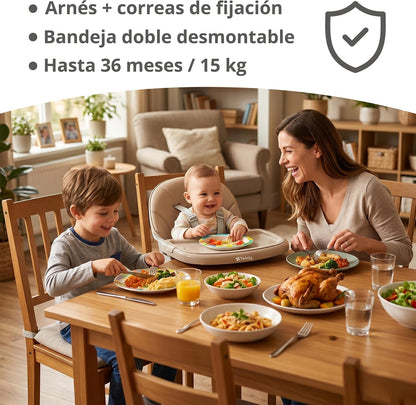 Trona Evolutiva Bebé 4 en 1  Ani - Convertible en silla y mesa infantil de Twinly