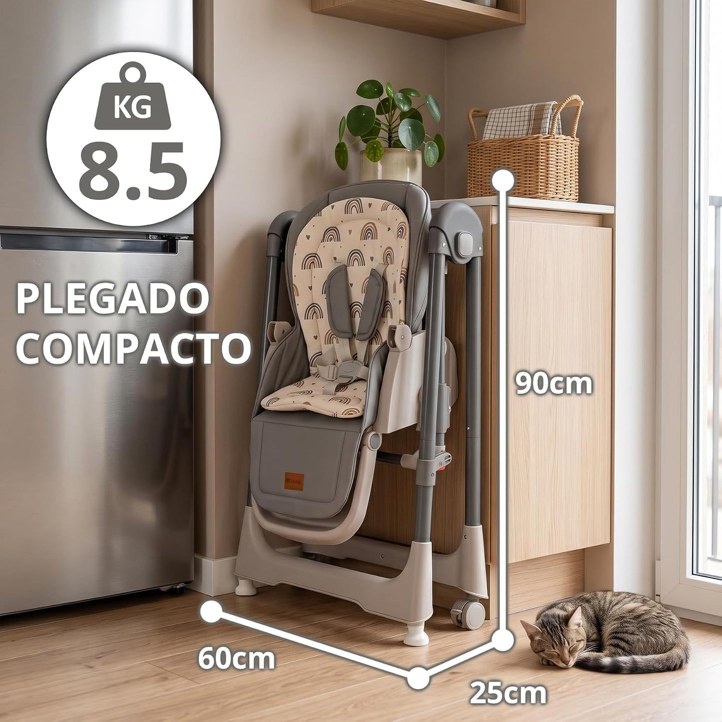 Twinly New Movity Trona Bebé Evolutiva 2 en 1, Hamaca y Columpio, Gris